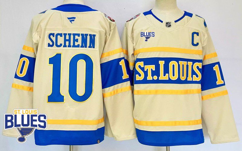 Men St.Louis Blues #10 Schenn Cream Fanatics 2025 NHL Jersey style 2->st.louis blues->NHL Jersey